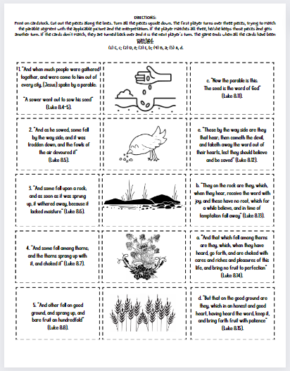 Parable Of The Sower Bible Parable Lessons For Kids