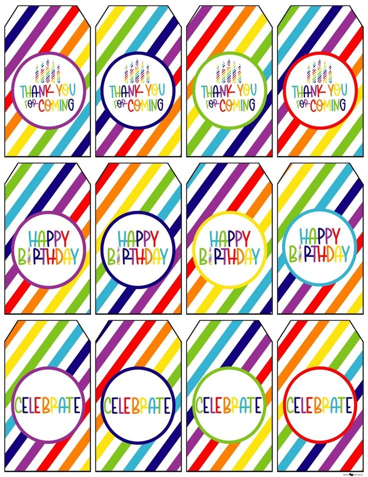 Party Favor Tags Free Printable