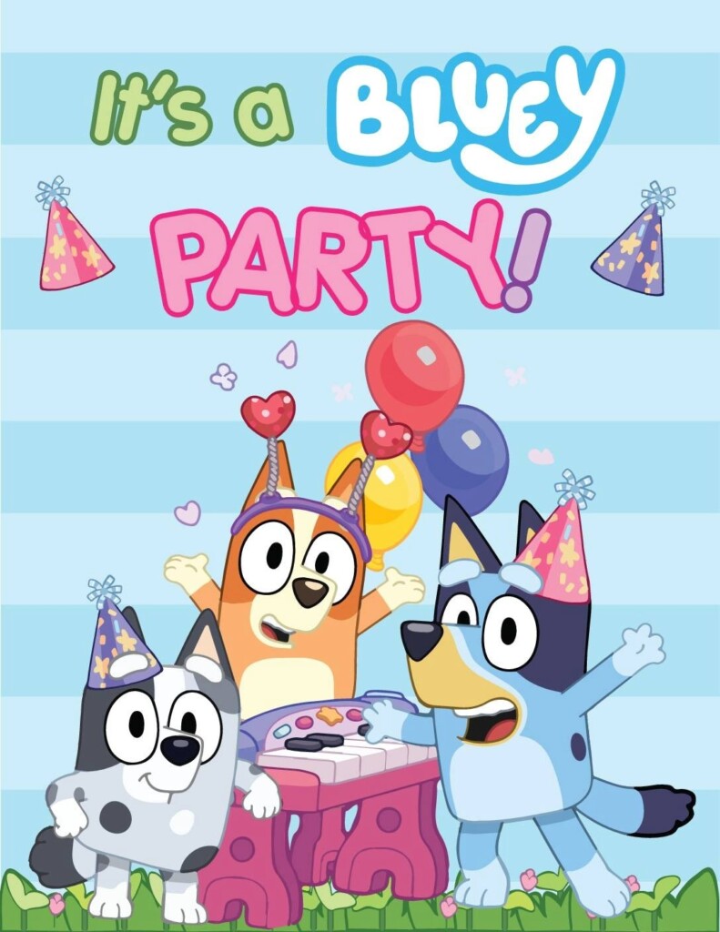 Party Sign Bluey Free Printable