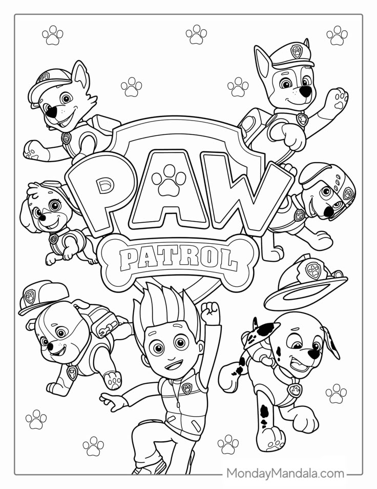 Paw Patrol Printable Colouring Pages Printable Sight Words List