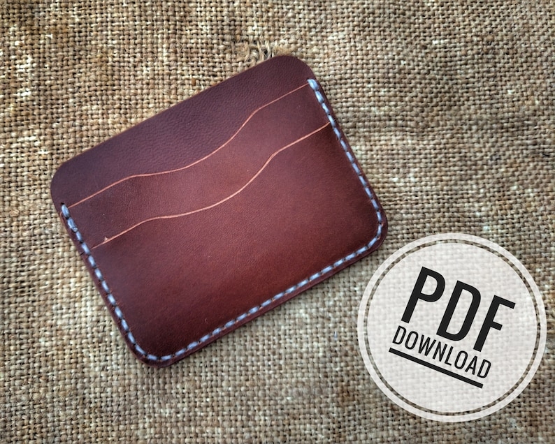 PDF Leather Wallet Template Pattern Leather Cardholder Mini Etsy
