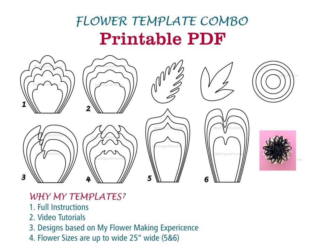 Pdf Printable Free Paper Flower Petal Templates Paper Rose Template 