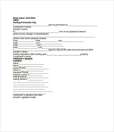Permission Slip Templates 17 Free Word PDF Documents Download