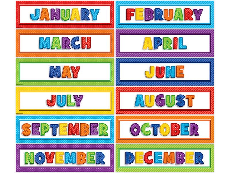 Playful Patterns Months Of The Year Bulletin Board Set Months In A 