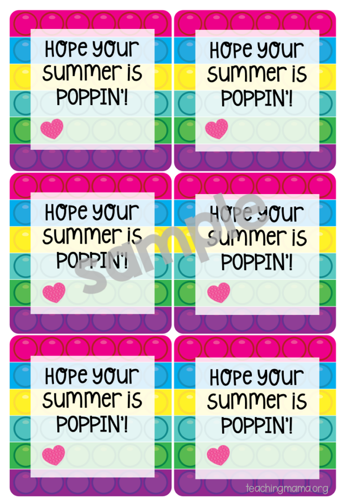 Poppin 39 Summer Gift Tag Teaching Mama