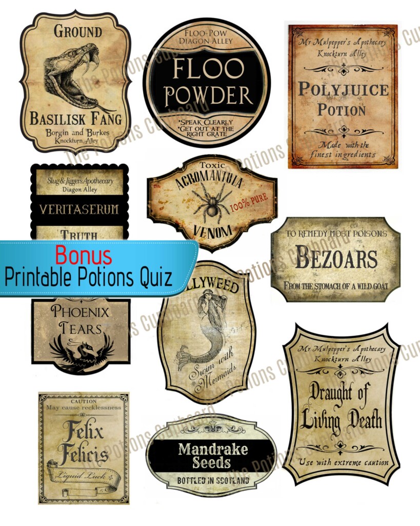 Potion Bottle Labels Free Printable