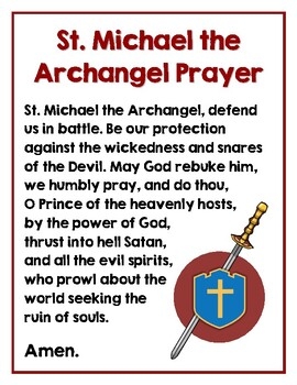 Prayer To St Michael The Archangel Printable