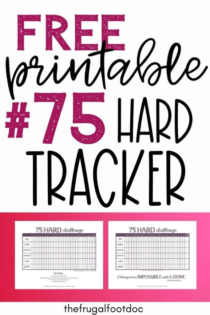 Printable 75 Hard Challenge Tracker