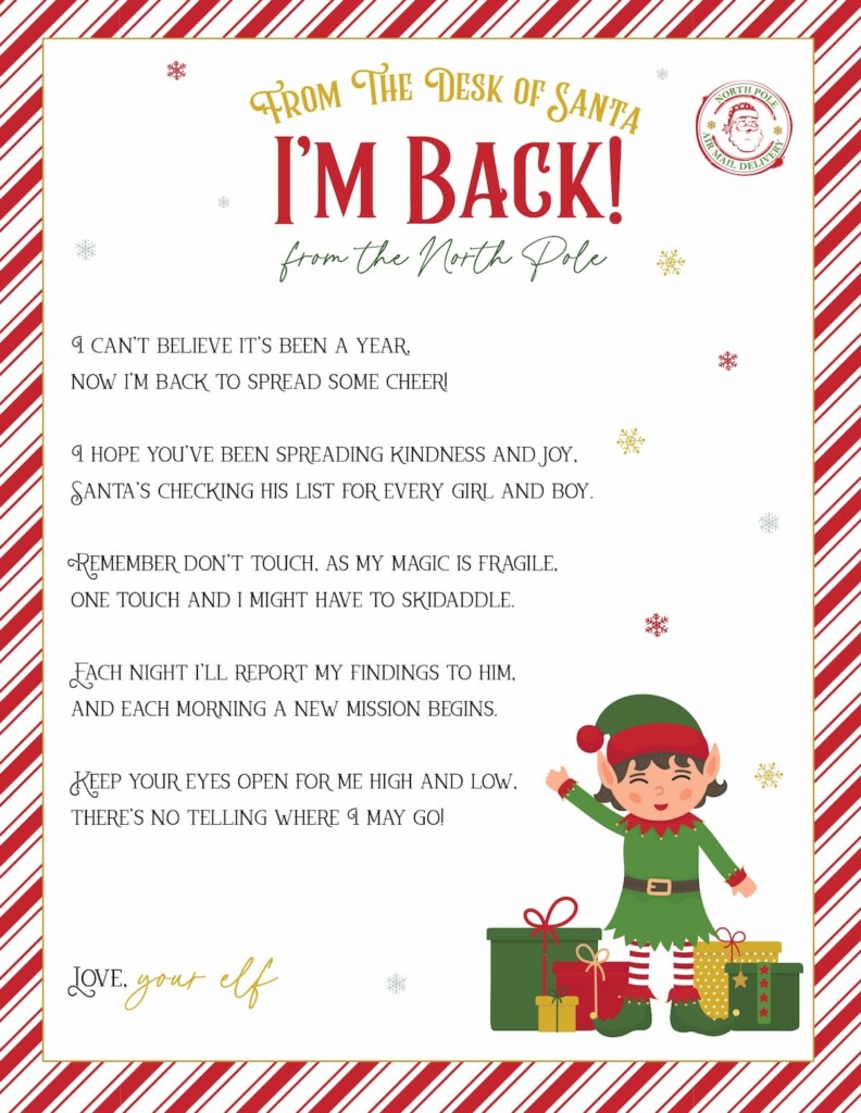 Printable Arrival Letter From Elf On The Shelf