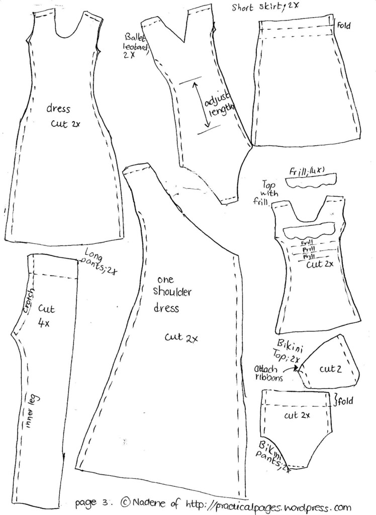 Printable Barbie Dress Patterns