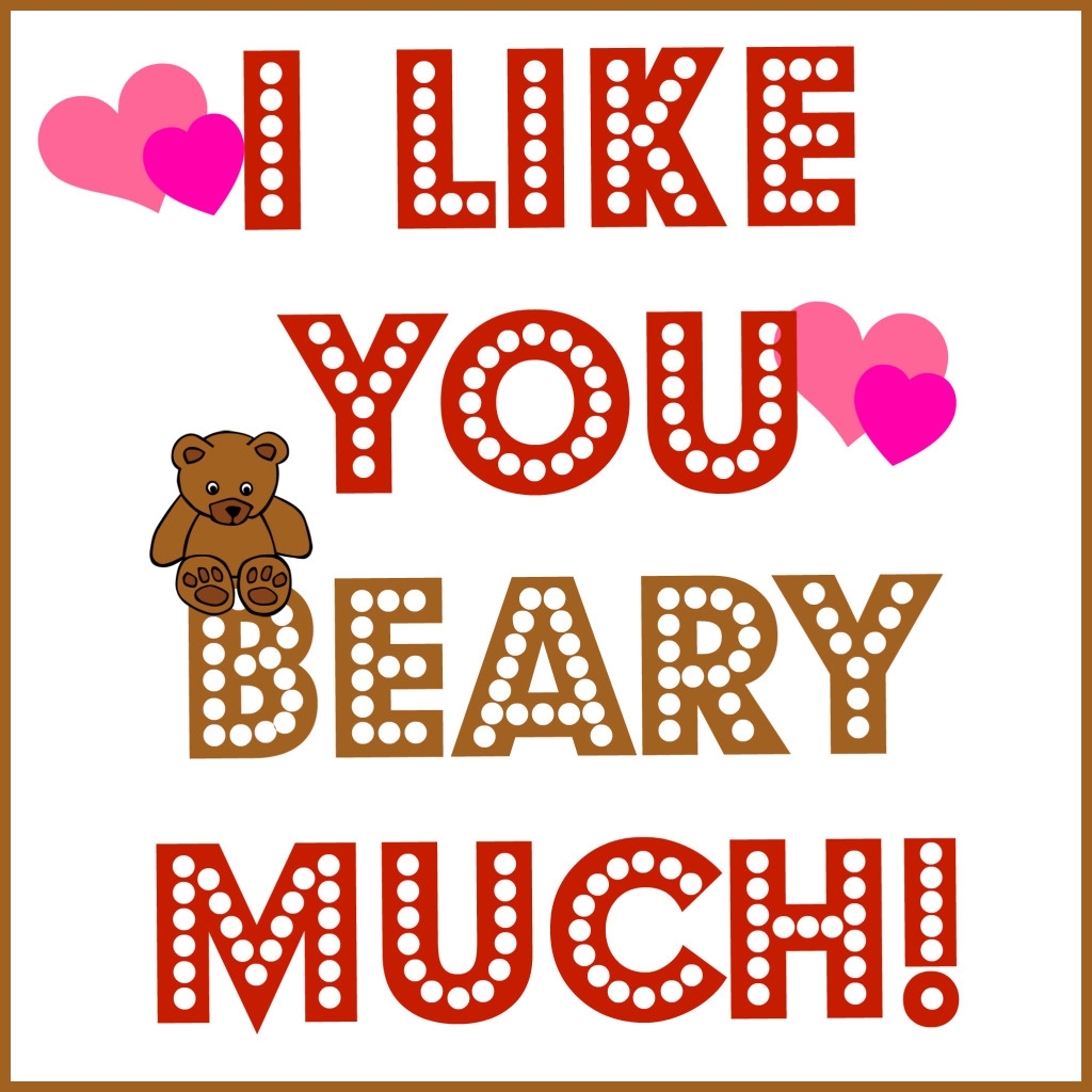 Printable Bear Valentines Cards