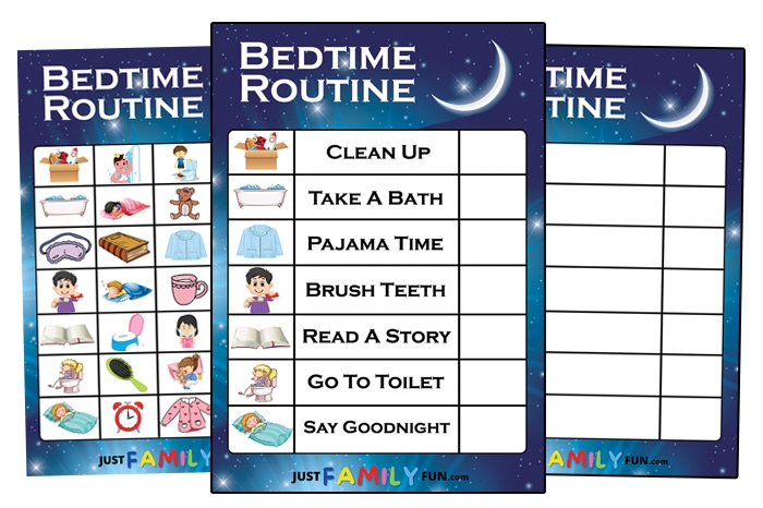 Printable Bedtime Routine Chart For Toddlers