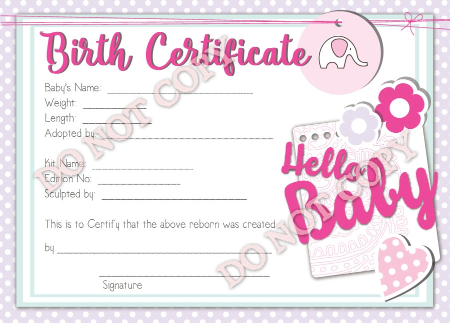 Printable Birth Certificate For Dolls Printable Templates Protal