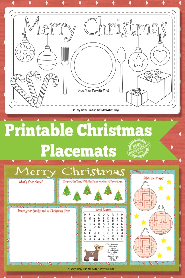 Printable Christmas Placemats Free Kids Printable 