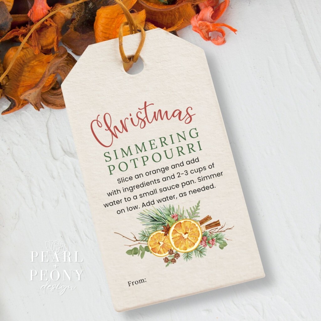 PRINTABLE Christmas Simmer Pot Tags Holiday Potpourri Gift Tag 