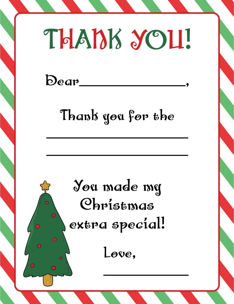 Printable Christmas Thank You Cards