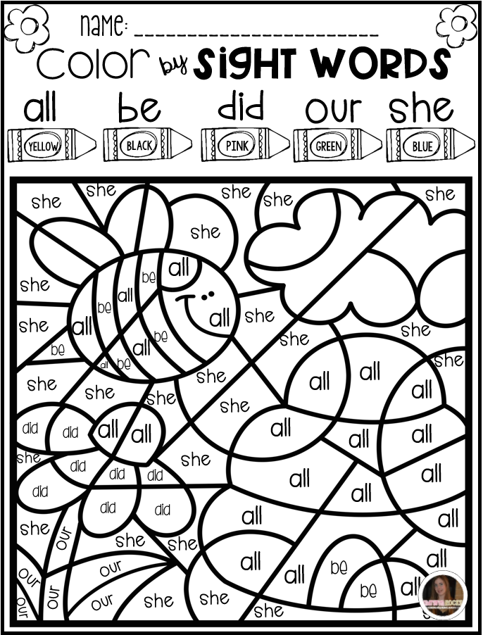 Printable Color By Code Sight Words