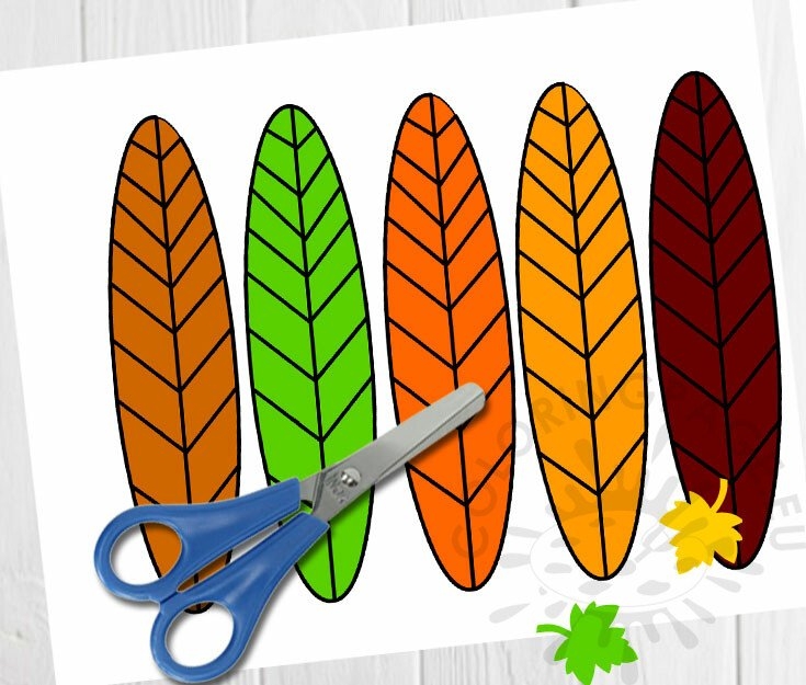 Printable Colorful Turkey Feathers Coloring Page