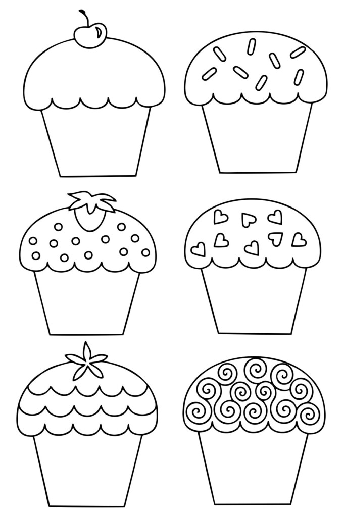 Printable Cupcake Template Cupcake Coloring Pages Cupcake Template 