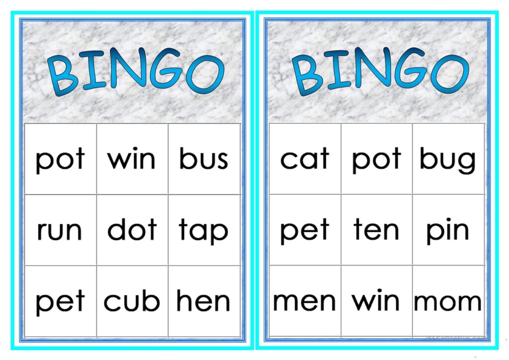 Printable Cvc Bingo Cards Printable Bingo Cards Discover The 