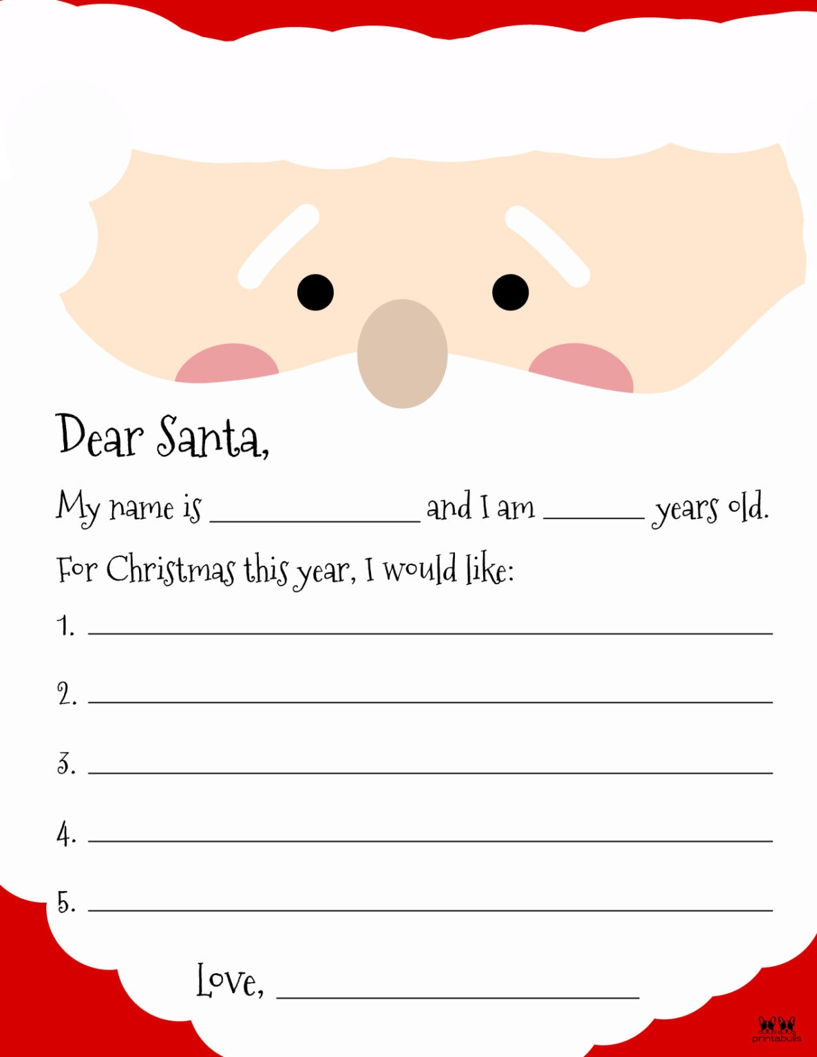 Printable Dear Santa Letter