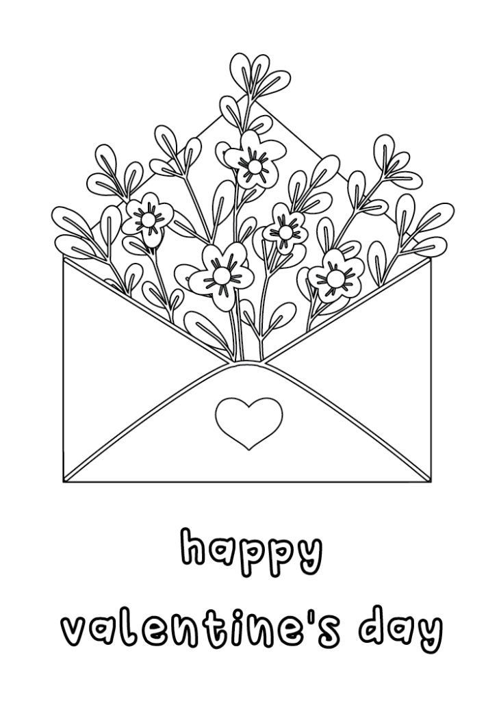 Printable Foldable Valentine Cards To Color