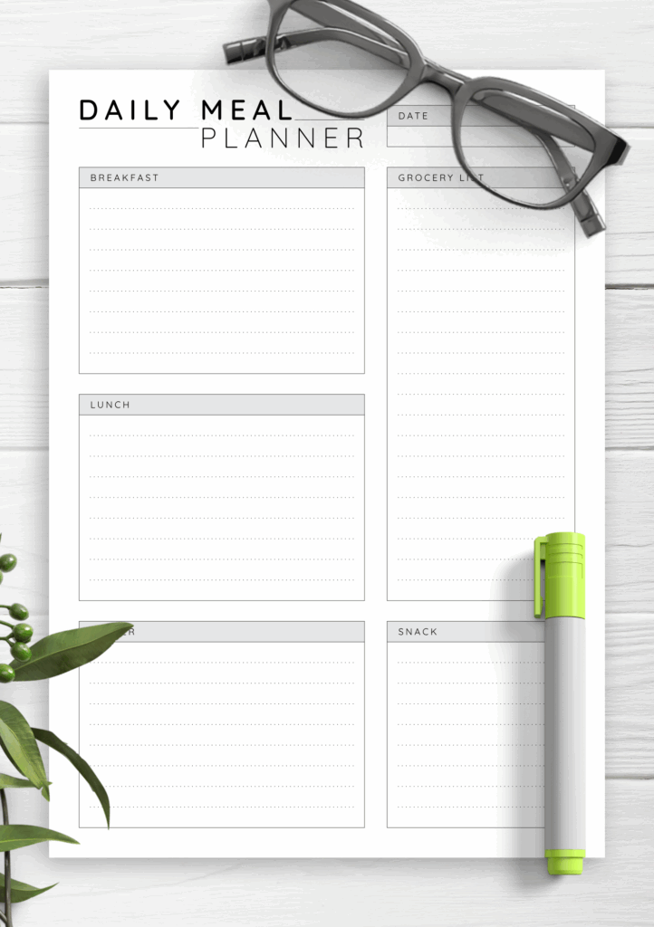Printable Free Meal Planner With Calorie Tracker Fitylists