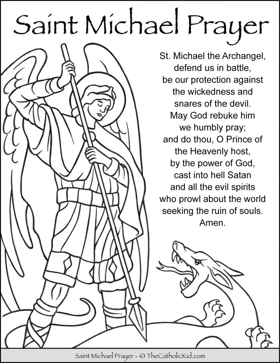 Printable Free Printable St Michael Prayer Michael The Hail Mary Hail