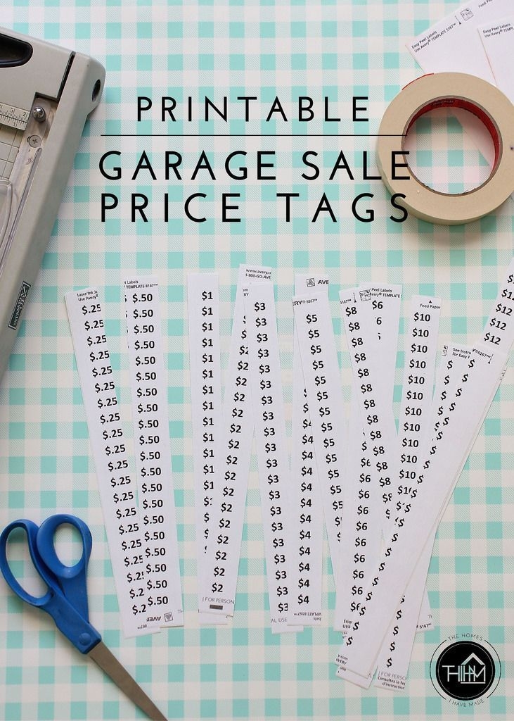 Printable Garage Sale Price Tags Garage Sale Tips Garage Sales Yard 