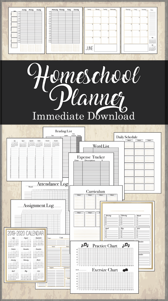 Printable Homeschool Planner Template Weekly Homeschool Plan