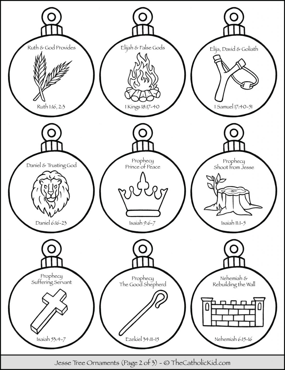 Printable Jesse Tree Ornaments To Color