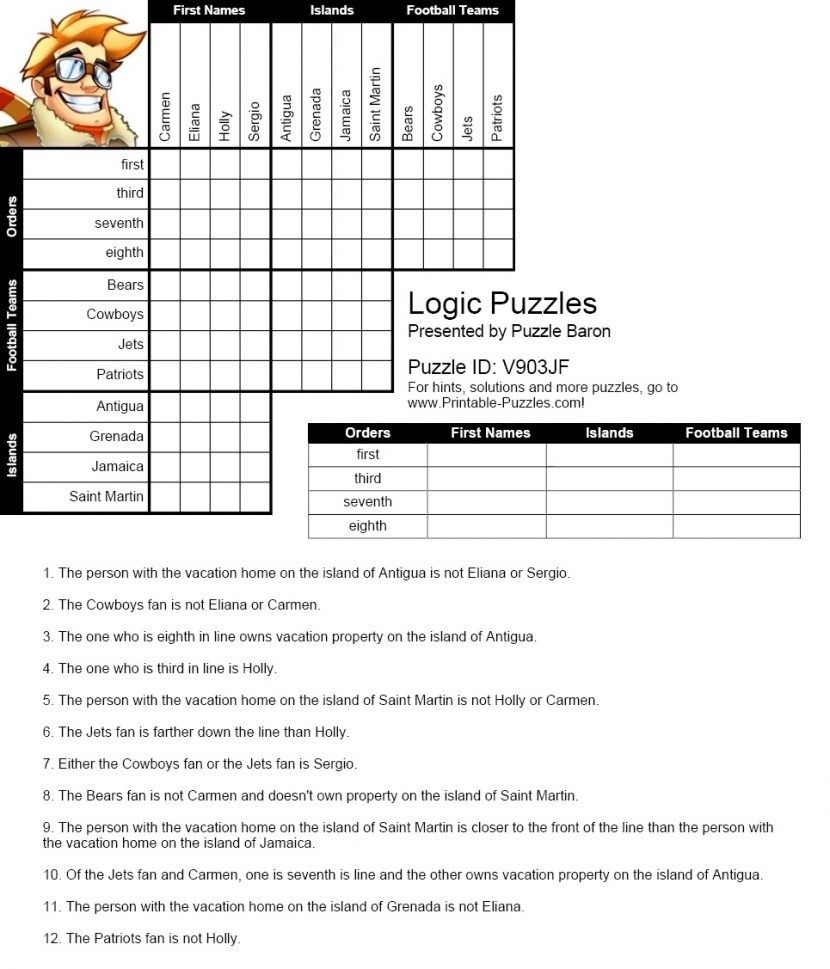 Printable Logic Puzzles For Kids Printable Sight Words List