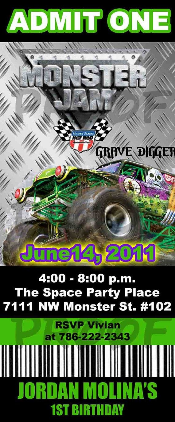 Printable Monster Jam Tickets
