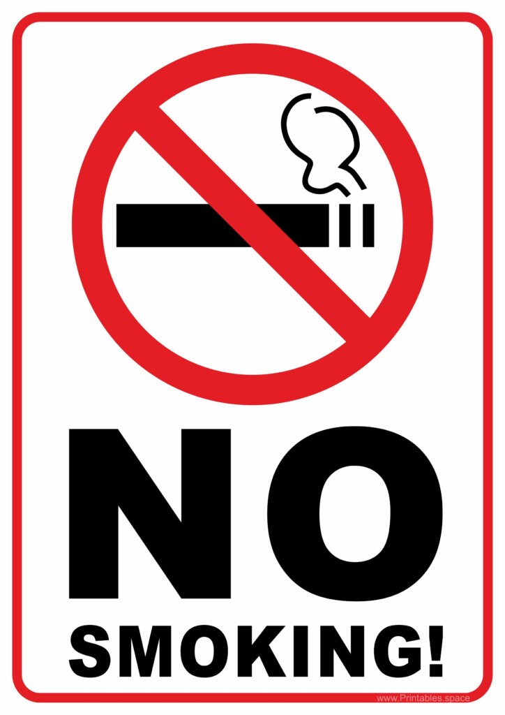 Printable No Smoking Signage