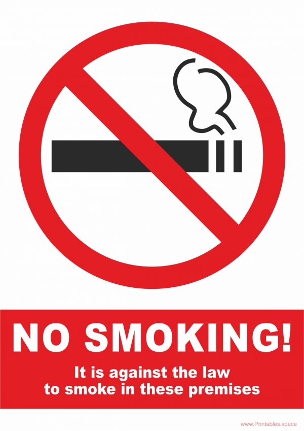 Printable No Smoking Signs Free Printables