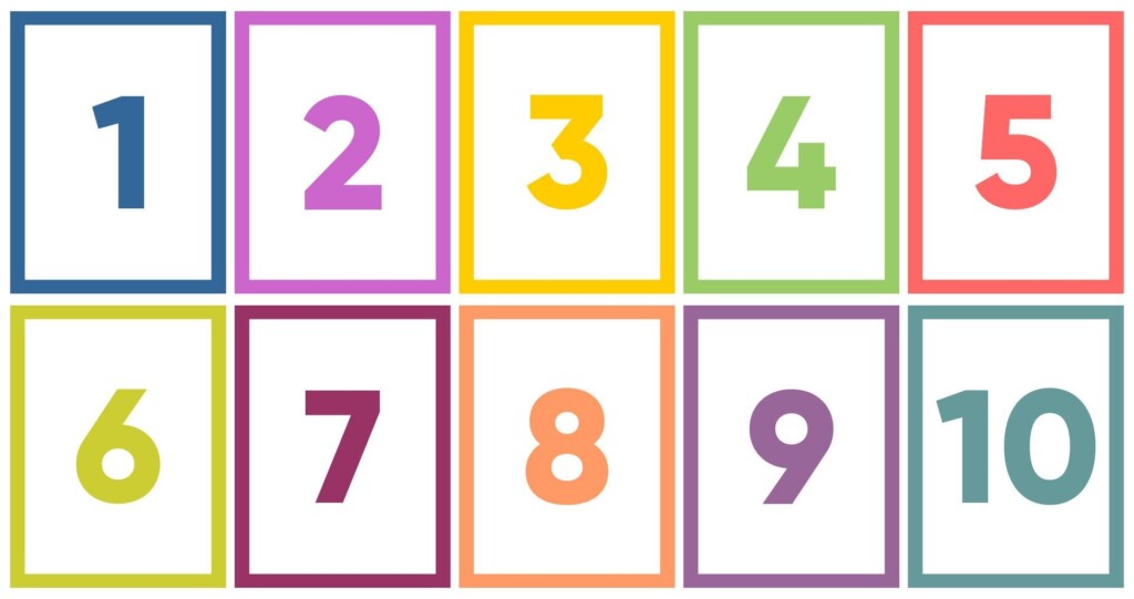 Printable Number Flash Cards 1 10