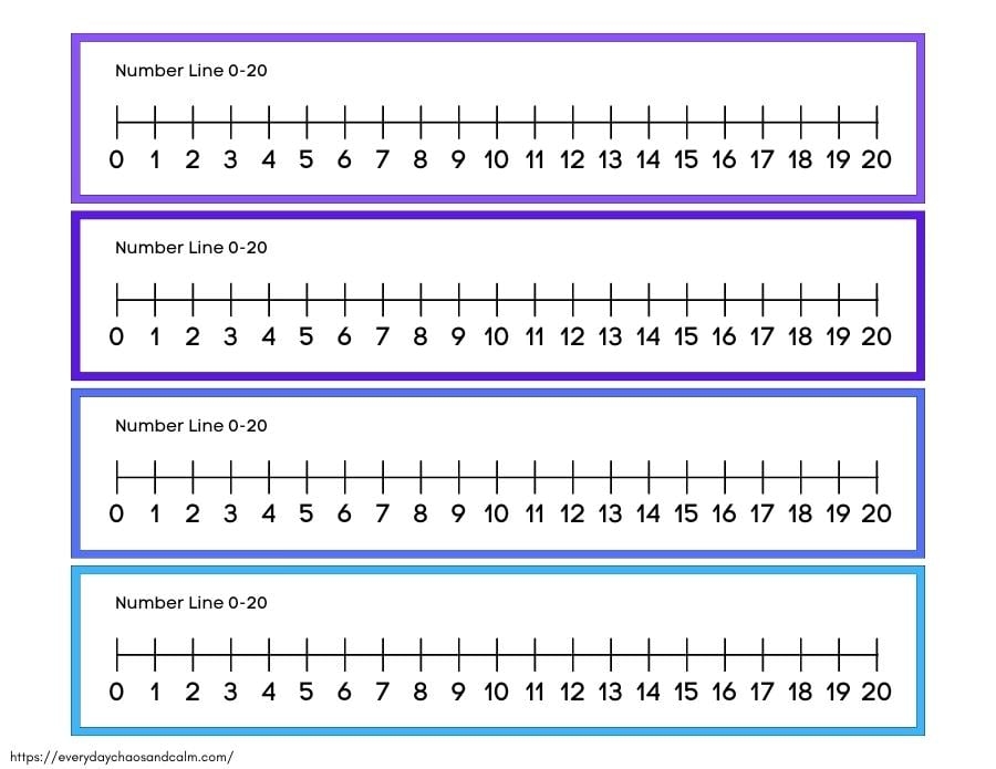 Printable Number Line 1 20