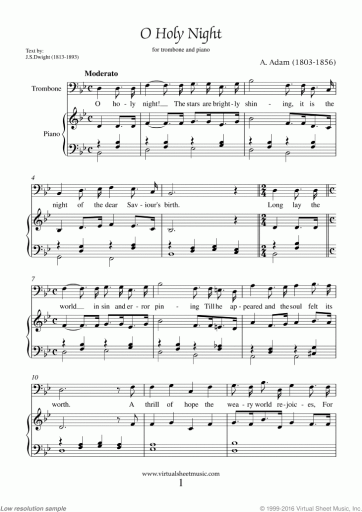 Printable O Holy Night Sheet Music Free Printable Templates