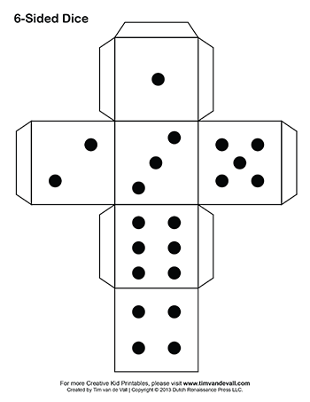Printable Paper Dice Template Pdf Make Your Own 6 10 12 Sided Dice