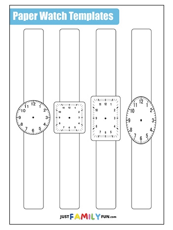 Printable Paper Watch Template For Kids