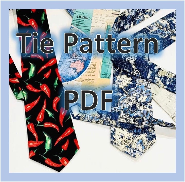 Printable PDF Sewing Pattern For Necktie Tie Instant Etsy