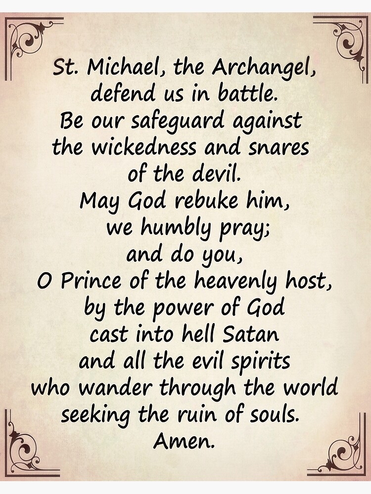 Printable Prayer To St Michael The Archangel Free Word Searches
