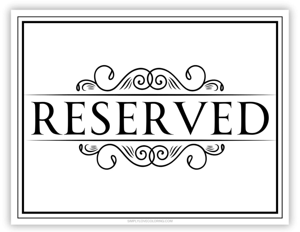 Printable Reserved Table Sign Artofit