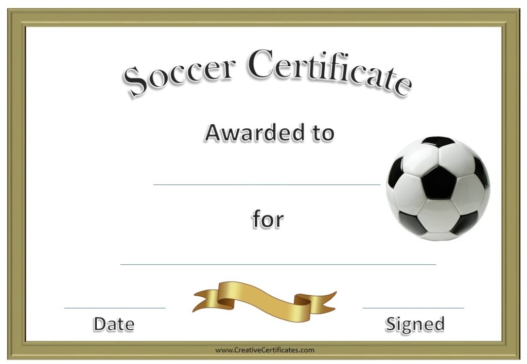 Printable Soccer Award Certificates