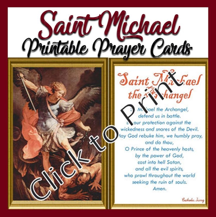 Printable St Michael Prayer Cards Free St Michael Prayer 