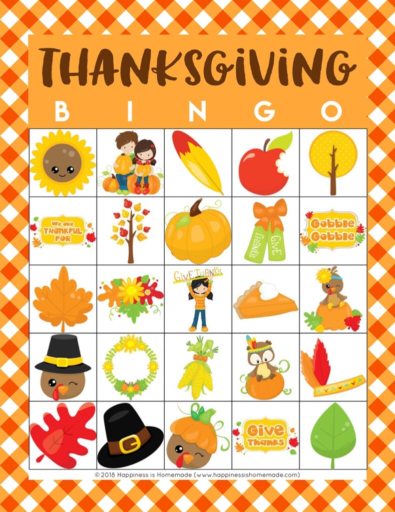 Printable Thanksgiving Bingo Cards Printable Word Searches