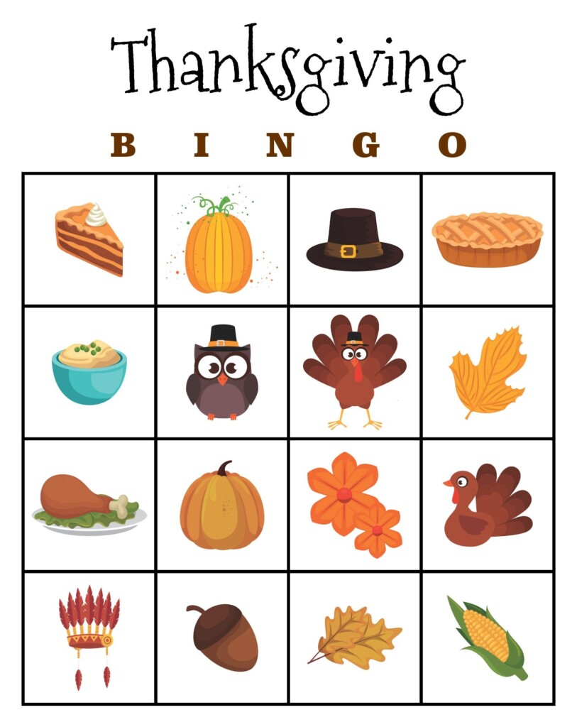 Printable Thanksgiving Bingo Sheets Printable Free Templates