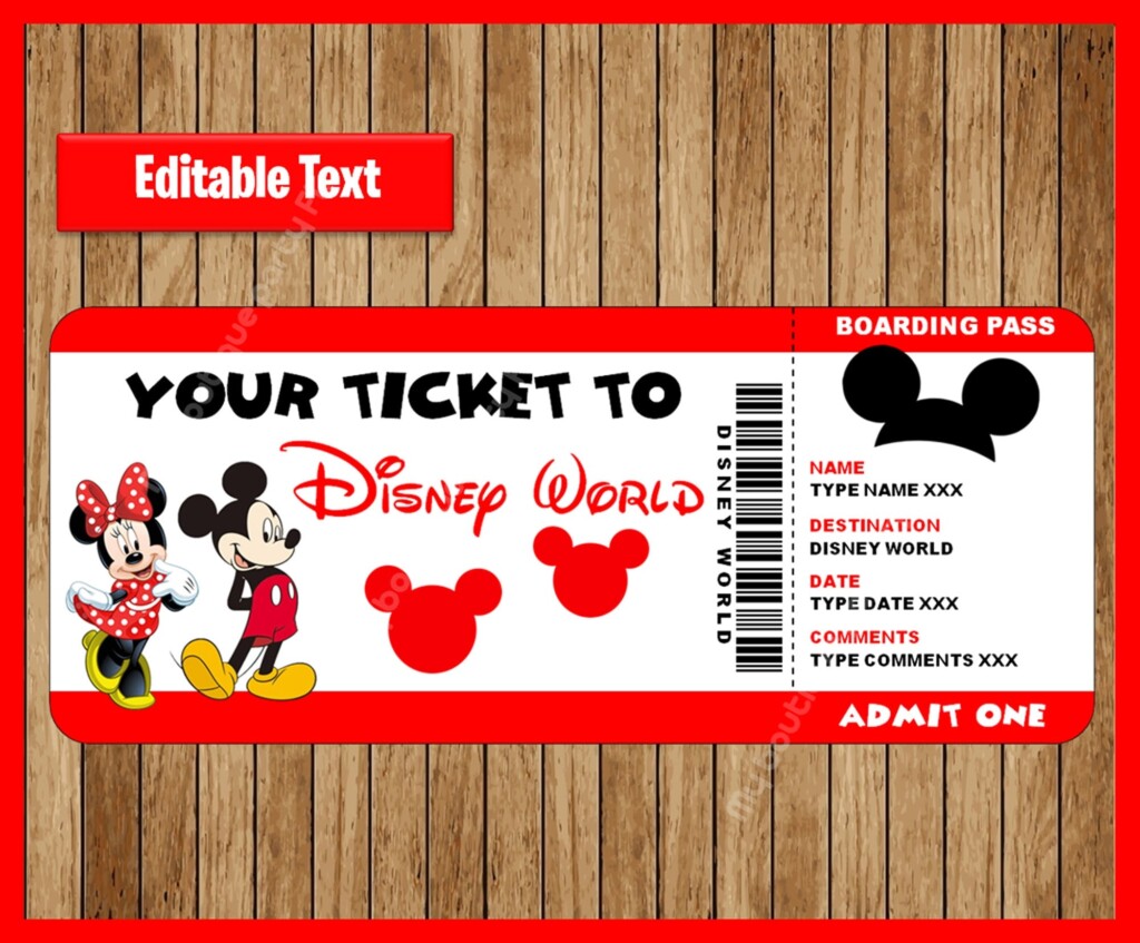 Printable Ticket To DisneyWorld Surprise Trip Birthday Gift Etsy M xico