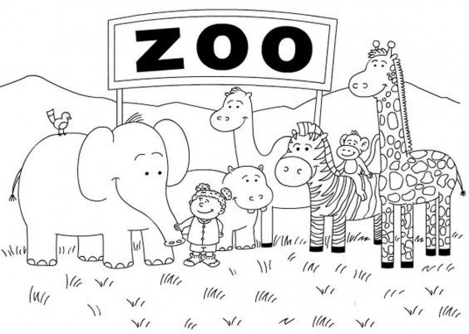 Printable Zoo Animals Coloring Pages