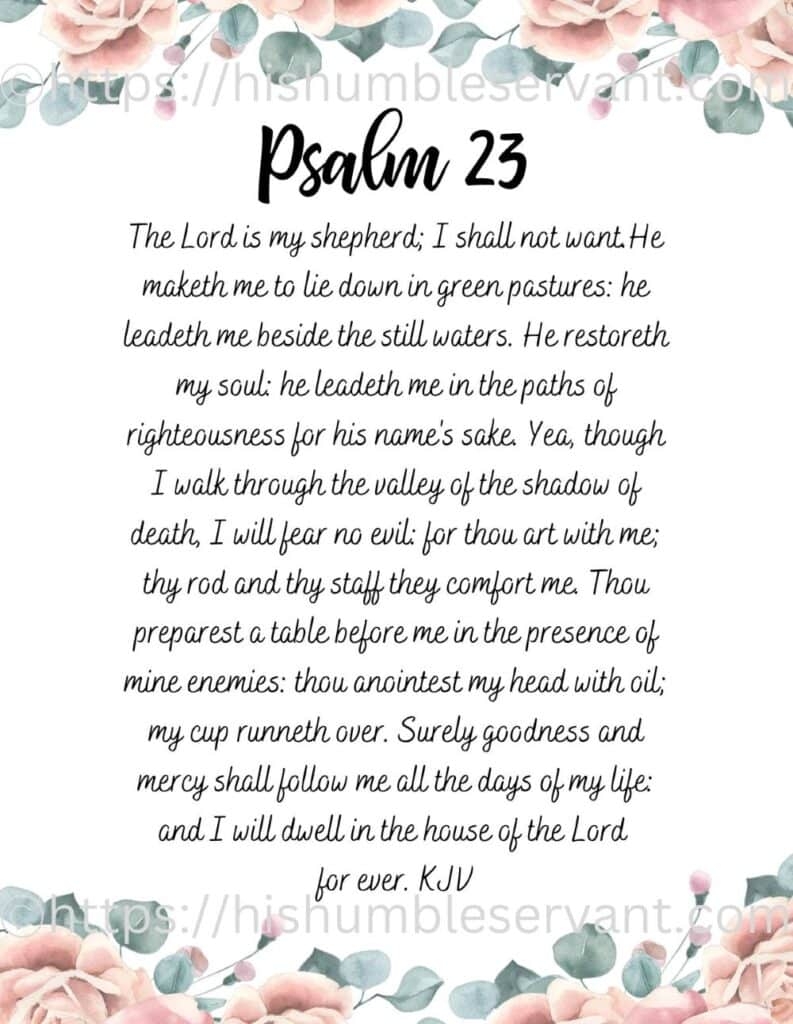 Psalm 23 Free Printable